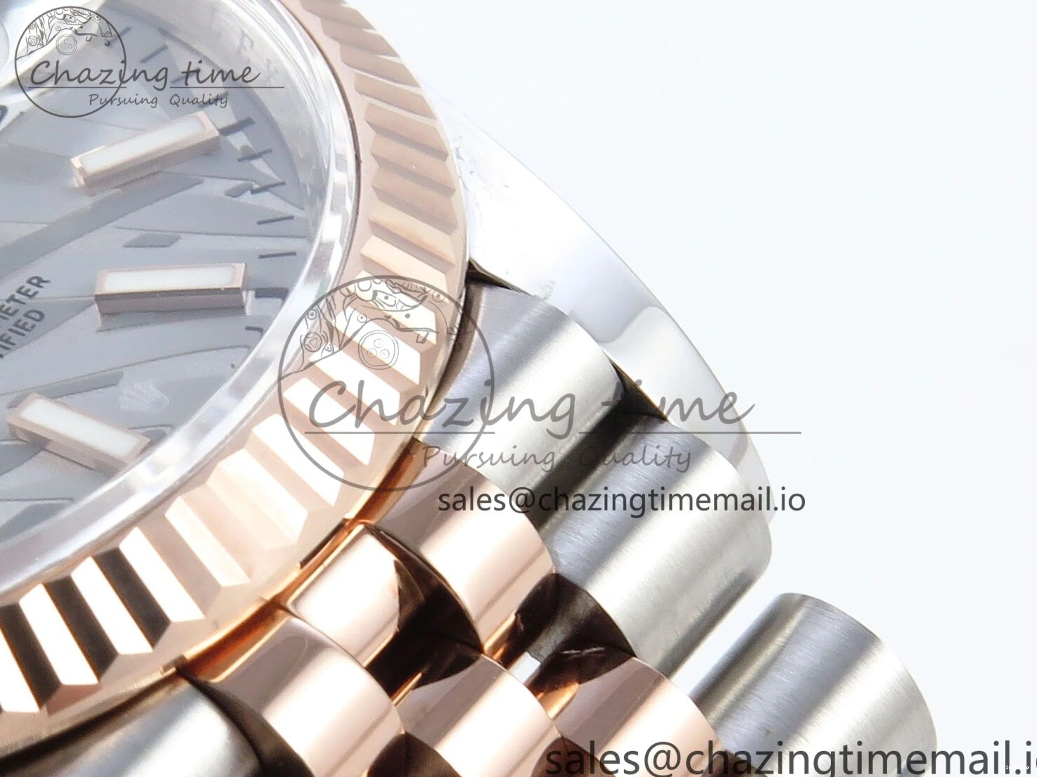 MiroTime 0408 DateJust 36 126231 EWEF Best Edition Silver Leaf Dial Stick Marker on SS RG Jubilee Bracelet A TopPick 596